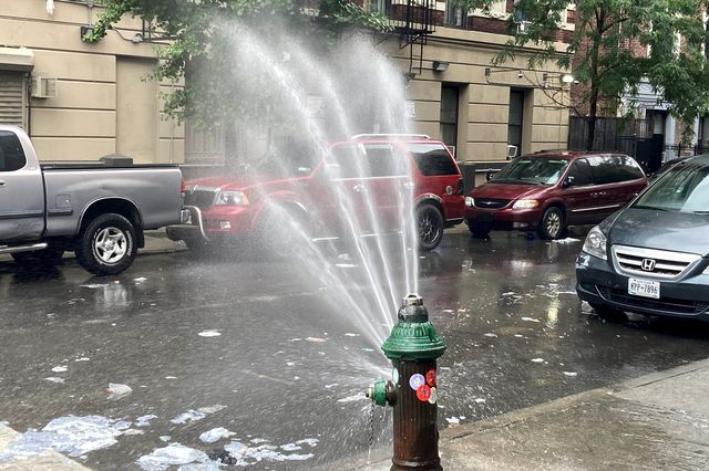 an open hydrant